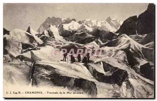 Chamonix Ansichtskarte AK Traversee de la mer de glace