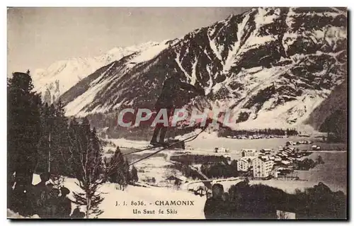 Chamonix Cartes postales Un saut de skis