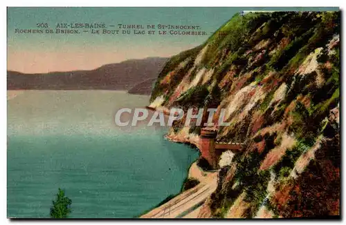 Cartes postales Aix les Bains Tunnel de St innocent Rochers de Brison Le bout du lac et le colombier