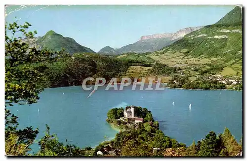 Cartes postales Lac d&#39Annecy Duingt Le chateau et la baie de Talloires