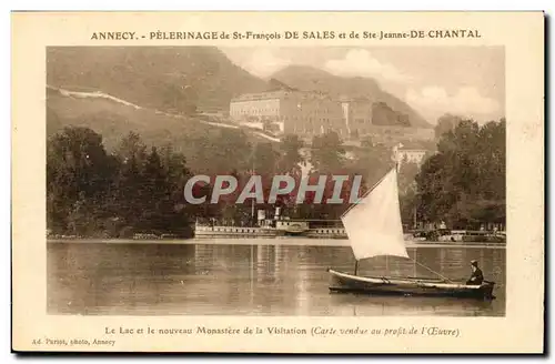 Cartes postales Annecy Pelerinage de St Francois de SAles et de Ste Jeanne de Chantal Le lac et le nouveau monas