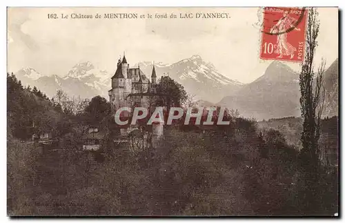 Cartes postales Le chateau de Menthon et le fond du lac d&#39Annecy