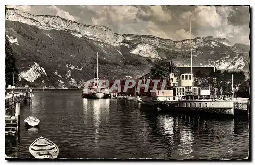 Cartes postales Annecy Le port et le mont Veyrier (bateau)