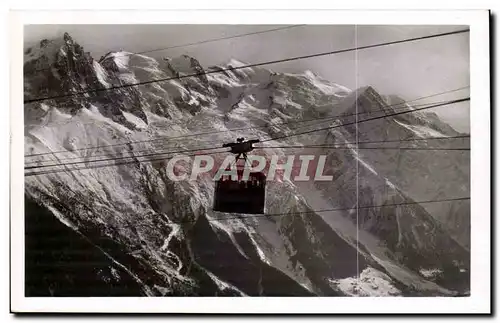 Cartes postales moderne teleferique de Chamonix Plan praz et le mont Blanc