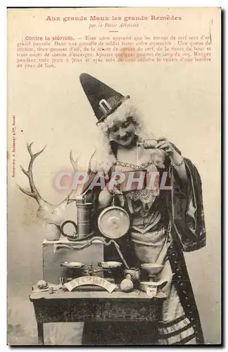 Cartes postales Aux grands maux les grands remedes par la petite Albertine Contre la sterilite (medecine)