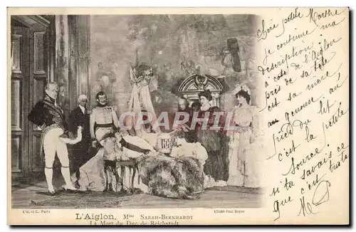 Ansichtskarte AK L&#39Aiglon Mme Sarah Bernhardt La mort du duc de Reichstadt (theatre)