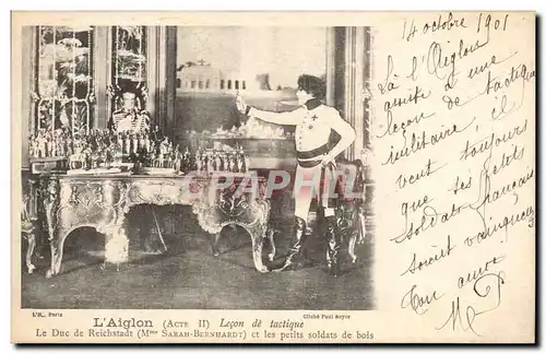 Cartes postales L&#39Aiglon Mme Sarah Bernhardt Le duc de Reichstadt et les petits soldats de bois (theatre)