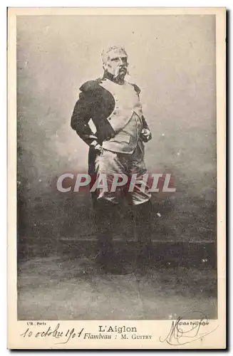 Cartes postales L&#39Aiglon Mme Sarah Bernhardt Flambeau: M Guitry (theatre)