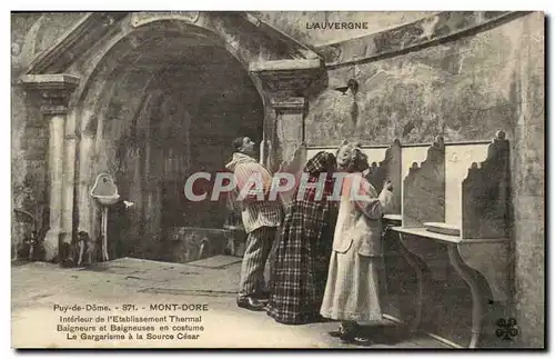 Cartes postales Le Mont Dore Interieur de l&#39etablissement thermal Baigneurs et baigneuses en costume Le garga