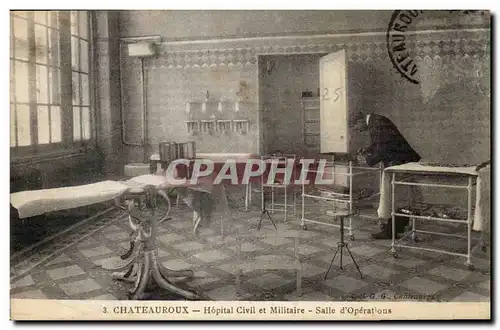 Cartes postales Chateauroux Hopital militaire et militaire Salle d&#39operations (sante hospital)