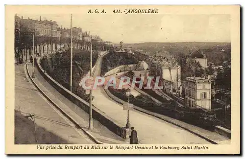 Angouleme Ansichtskarte AK Vue prise du rempart du Midi sur le rempart Desaix et le faubourg Saint Martin