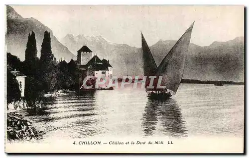 Suisse - Schweiz - Chillon et la Dent du Midi - Veytaux - Ansichtskarte AK