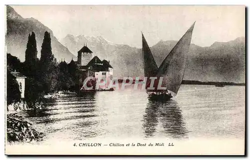 Suisse - Schweiz - Chillon et la Dent du Midi - Veytaux - Cartes postales