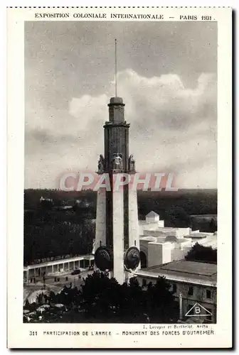 Paris - Exposition Coloniale Internationale 1931 - Monument des Forces d&#39Outremer - - Ansichtskarte AK