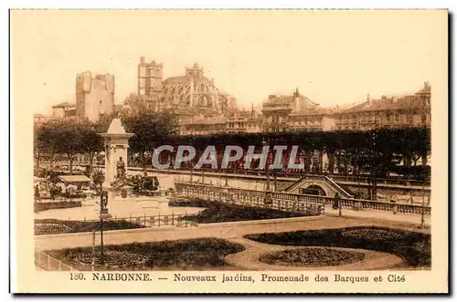 Narbonne - Nouveaux Jardins - Promenade des barques et Cite - Cartes postales