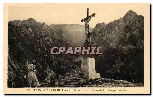 Saint martin du Canigou Ansichtskarte AK Croix et massif du Canigou