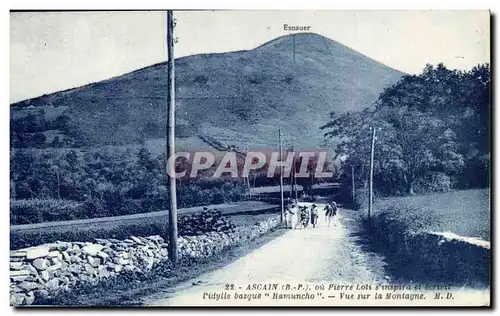 Ascain - ou Pierre Loti s&#39inspira Ramuncho - Vue sur la maontagne Cartes postales