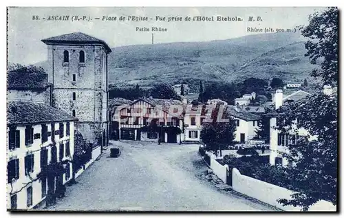 Ascain - Place de l&#39Eglise - Vue Prise de l&#39Hotel Etehola - Cartes postales