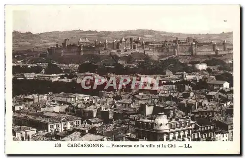 Carcassonne - Panorama de la Vile et la Cite - Cartes postales