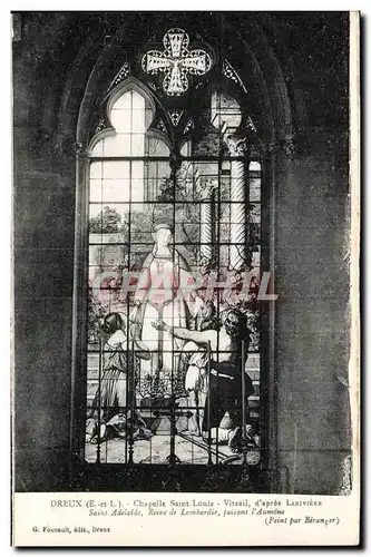 Dreux - Chapelle Saint Louis - Vitrail - Sainte Adelaide - Reine de Lombardie - Ansichtskarte AK