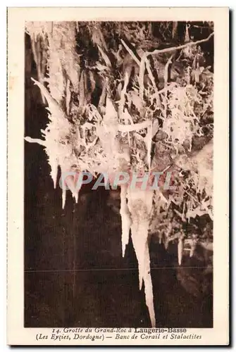 Laugerie Basse - Grotte du Grand Roc - Banc de Corail et Stalactites - Ansichtskarte AK