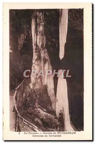 Grottes de Betharram - colonnes en formation Ansichtskarte AK