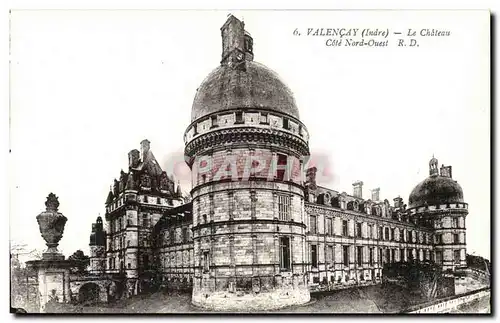 Valencay Cartes postales le chateau cote Nord ouestd