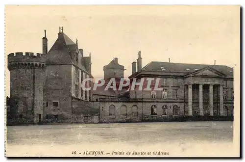 Alencon Cartes postales Palais de justice et chateau