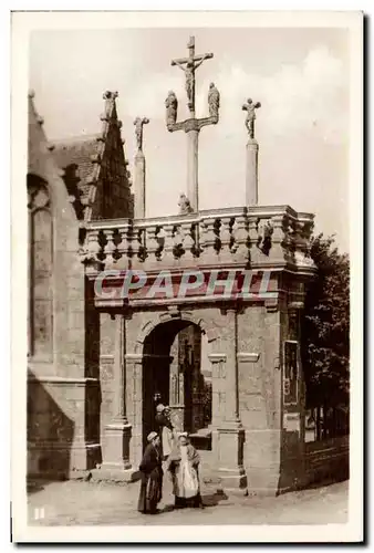 CARTE PHOTO Calvaire Lampaul Arc de triomphe