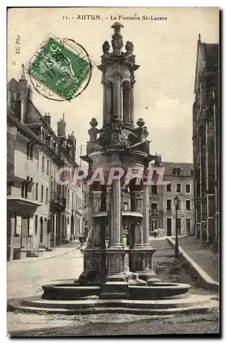 Cartes postales Autun La fontaine St Lazare