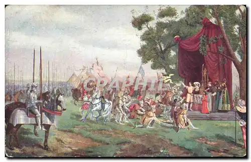 Cartes postales Peinture Apres la victoire de patay Arbaletriers et chevaliers portant l&#39armure