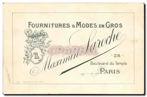 Paris 11 - Boulevard du Temple - Maxinin Laroche - Fournitures et Modes en Gros - Cartes postales