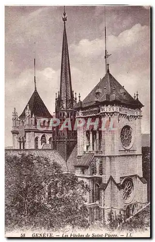 Suisse Geneve Cartes postales Les fleches de Saint Pierre