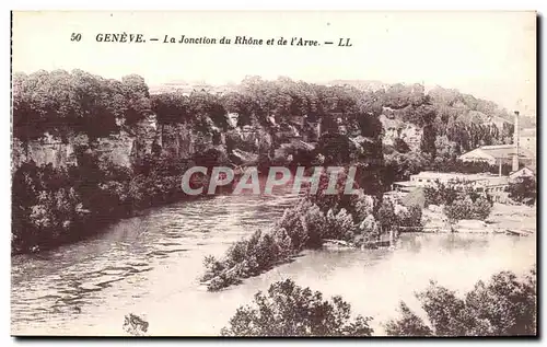 Suisse Geneve Cartes postales La jonction du Rhone et de l'arve