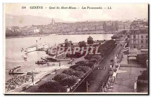 Suisse Geneve Ansichtskarte AK Quai du Mont Blanc Les promenades