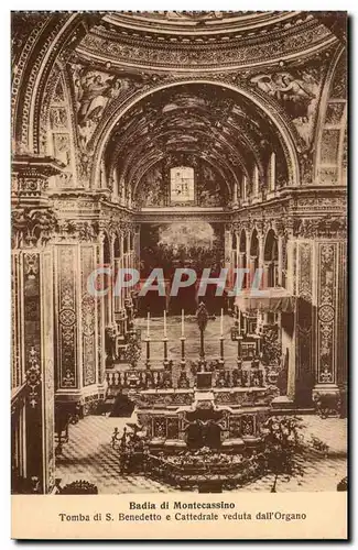 Italie Italia Badia di Montecassino Cartes postales Tomba di S Benedetto e cattedrale veduta dall organo