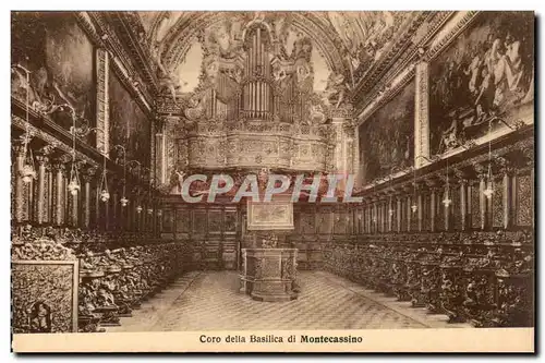 Italie Italia Badia di Montecassino Ansichtskarte AK Coro della basilica di Montecassino