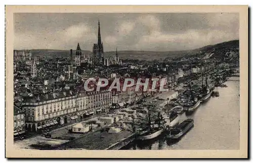 Rouen Ansichtskarte AK Les quais Vue prise du transbordeur