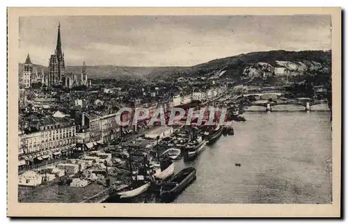 Rouen Ansichtskarte AK Les quais Vue prise du transbordeur