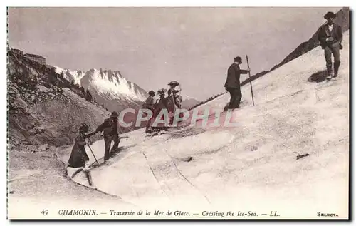 Chamonix Cartes postales Traversee de la mer de glace (escalade climbing)