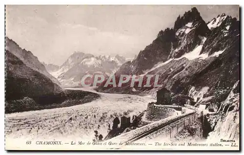 Chamonix Cartes postales La mer de glace et gare de Montenvers