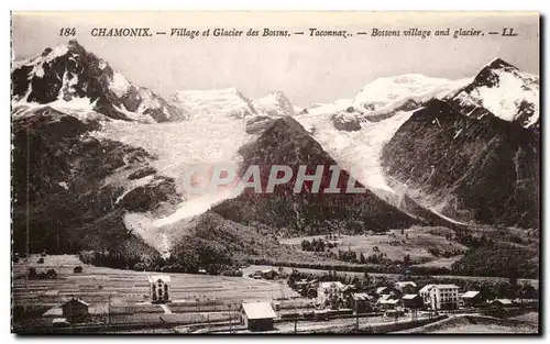 Chamonix Cartes postales Village et glacier des Bossons