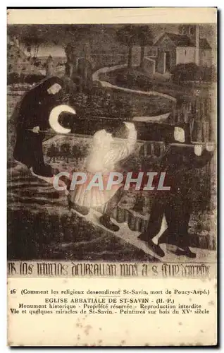 Cartes postales Eglise abbatiale de St Savin Vie et quelques miracles de St Savin peintures sur bois du 15eme
