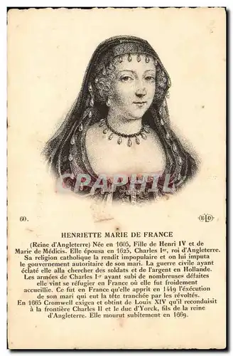 Cartes postales Henriette Marie de France Reine d&#39Angleterre