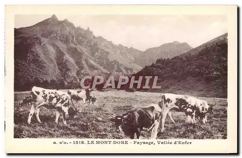 Ansichtskarte AK Le mont Dore Paysage Vallee d&#39enfer (vaches)