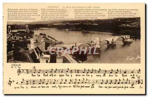 Avignon- Pont St Benezet - Chanson - musique - Ansichtskarte AK