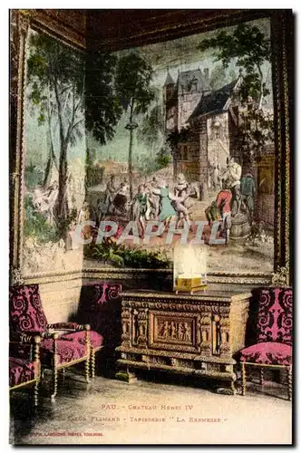 Pau - Chateau Henri IV - Salon Flamand - Tapisserie Le Marche Ansichtskarte AK