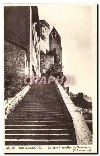 Rocamadour - Le Grand Escalier La Sactuaire Ansichtskarte AK