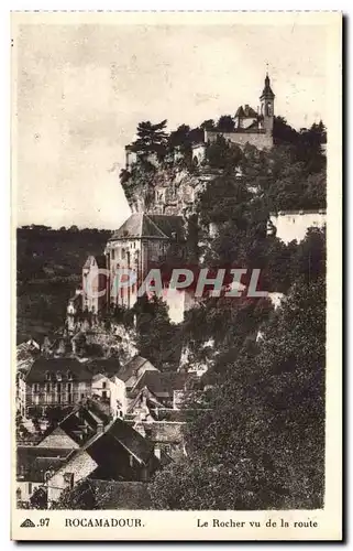 Rocamadour - Le Rocher vu de la Route - Cartes postales