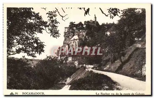 Rocamadour - Le Rocher vue de la Route de Cahors - Cartes postales